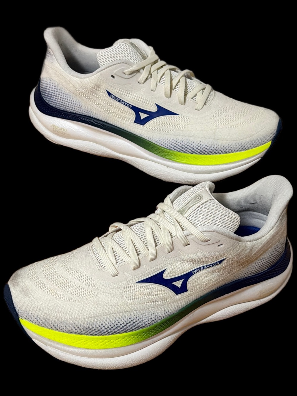 Mizuno Men's Wave Sky 9 Snow White / Surf the Web size 11